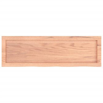 Wastafelblad 100x30x(2-4) cm behandeld massief hout lichtbruin 4