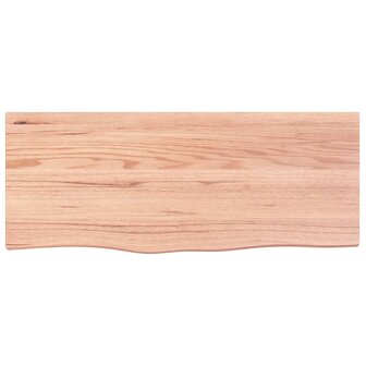 Wastafelblad 100x40x2 behandeld massief hout lichtbruin 3