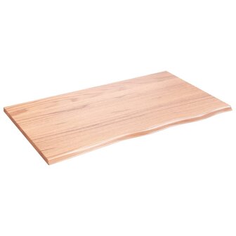 Wastafelblad 100x60x2 behandeld massief hout lichtbruin 2