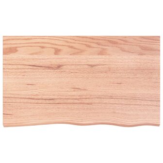 Wastafelblad 100x60x2 behandeld massief hout lichtbruin 3