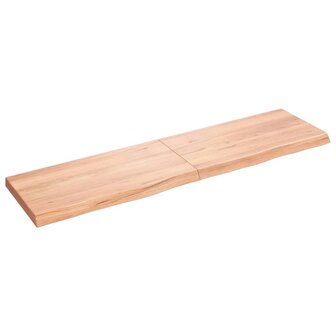 Wastafelblad 120x30x(2-4) cm behandeld massief hout lichtbruin 2