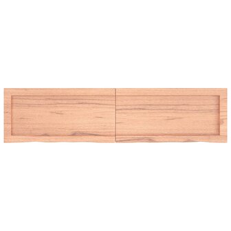 Wastafelblad 120x30x(2-4) cm behandeld massief hout lichtbruin 4