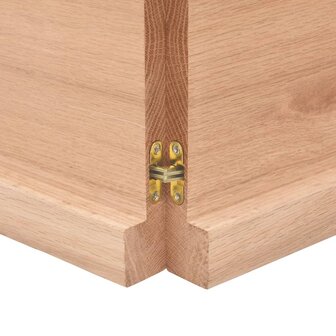 Wastafelblad 120x30x(2-4) cm behandeld massief hout lichtbruin 7