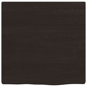 Wastafelblad 40x40x(2-4) cm behandeld massief hout donkerbruin 3