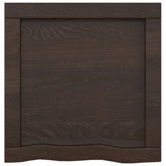 Wastafelblad 40x40x(2-4) cm behandeld massief hout donkerbruin 4