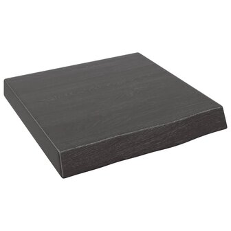 Wastafelblad 40x40x(2-6) cm behandeld massief hout donkerbruin 2