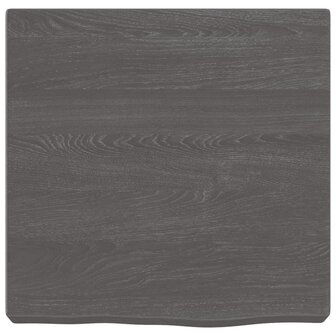 Wastafelblad 40x40x(2-6) cm behandeld massief hout donkerbruin 3
