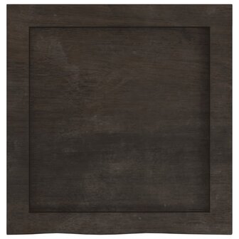 Wastafelblad 40x40x(2-6) cm behandeld massief hout donkerbruin 4
