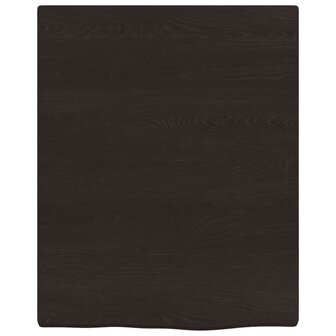 Wastafelblad 40x50x(2-4) cm behandeld massief hout donkerbruin 3