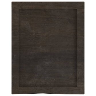 Wastafelblad 40x50x(2-4) cm behandeld massief hout donkerbruin 4