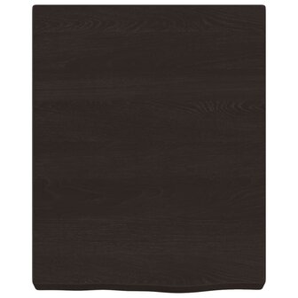 Wastafelblad 40x50x(2-6) cm behandeld massief hout donkerbruin 3