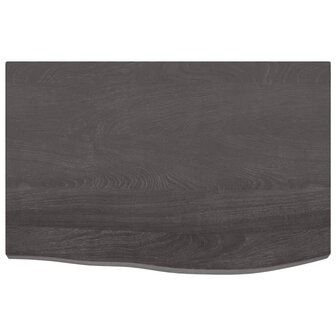 Wastafelblad 60x40x(2-4) cm behandeld massief hout donkerbruin 3