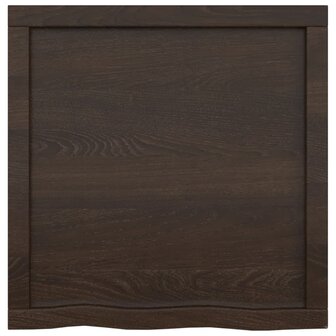 Wastafelblad 60x60x(2-6) cm behandeld massief hout donkerbruin 6