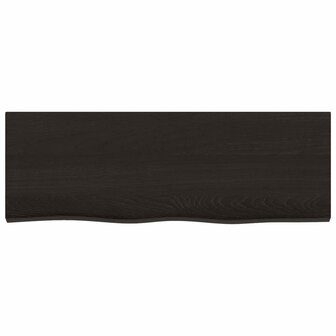 Wastafelblad 80x30x2 cm behandeld massief hout donkerbruin 3