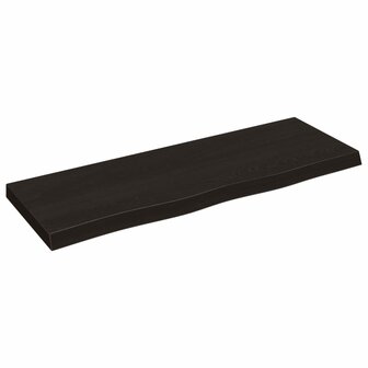 Wastafelblad 80x30x(2-4) cm behandeld massief hout donkerbruin 2