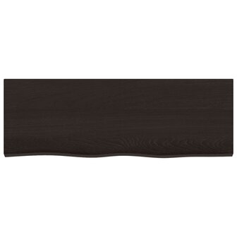 Wastafelblad 80x30x(2-4) cm behandeld massief hout donkerbruin 3