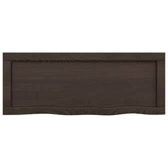 Wastafelblad 80x30x(2-4) cm behandeld massief hout donkerbruin 4
