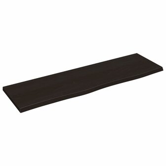 Wastafelblad 100x30x2 cm behandeld massief hout donkerbruin 2