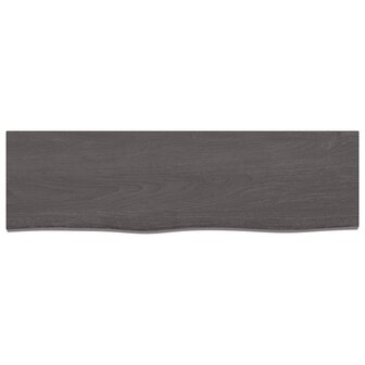 Wastafelblad 100x30x2 cm behandeld massief hout donkerbruin 3