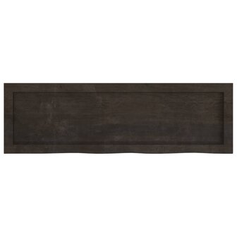 Wastafelblad 100x30x(2-4) cm behandeld massief hout donkerbruin 4