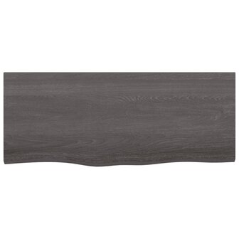 Wastafelblad 100x40x(2-4) cm behandeld massief hout donkerbruin 3