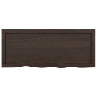 Wastafelblad 100x40x(2-4) cm behandeld massief hout donkerbruin 4