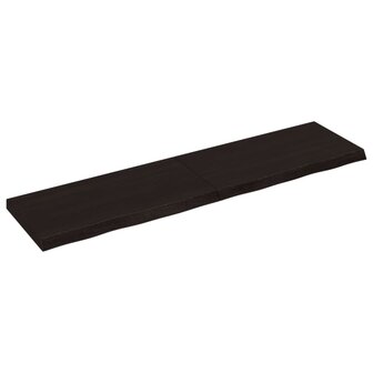 Wastafelblad 120x30x(2-4) cm behandeld massief hout donkerbruin 2