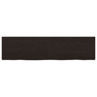 Wastafelblad 120x30x(2-4) cm behandeld massief hout donkerbruin 3