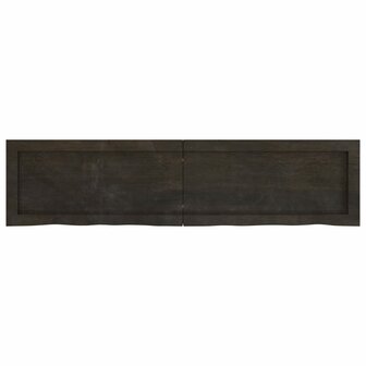 Wastafelblad 120x30x(2-4) cm behandeld massief hout donkerbruin 4