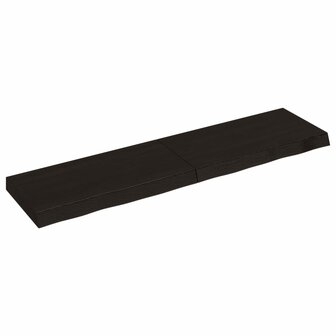 Wastafelblad 120x30x(2-6) cm behandeld massief hout donkerbruin 2