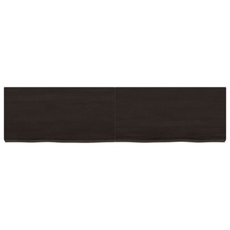 Wastafelblad 120x30x(2-6) cm behandeld massief hout donkerbruin 3