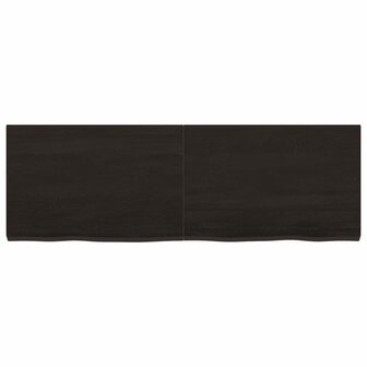 Wastafelblad 120x40x(2-4) cm behandeld massief hout donkerbruin 3