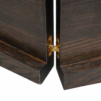 Wastafelblad 140x30x(2-4) cm behandeld massief hout donkerbruin 7