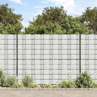 Tuinscherm 2 st marmergrindpatroon 35x0,19 m PVC grijs 1