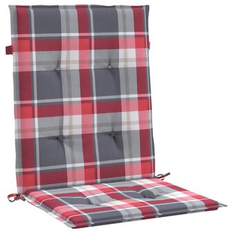 Tuinstoelkussens 2 st 100x50x3 cm oxford stof ruitpatroon rood 3