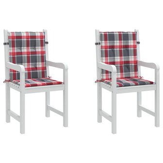 Tuinstoelkussens 2 st 100x50x3 cm oxford stof ruitpatroon rood 4