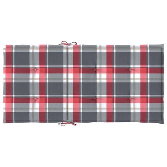 Tuinstoelkussens 2 st 100x50x3 cm oxford stof ruitpatroon rood 6