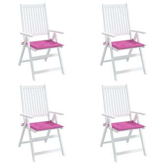 Tuinstoelkussens 4 st 40x40x3 cm stof roze 3