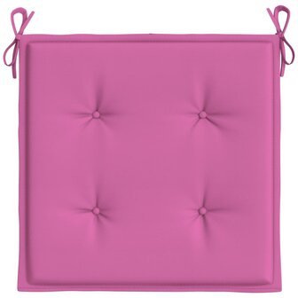 Tuinstoelkussens 4 st 40x40x3 cm stof roze 5