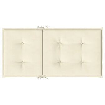 Tuinstoelkussen lage rug 2 st 100x50x3 cm oxford stof cr&egrave;me 6