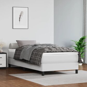 Pocketveringmatras 80x200x20 cm kunstleer wit 1