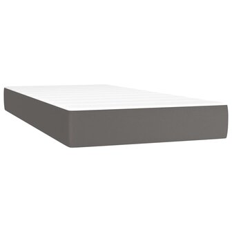 Pocketveringmatras 90x190x20 cm kunstleer grijs 2