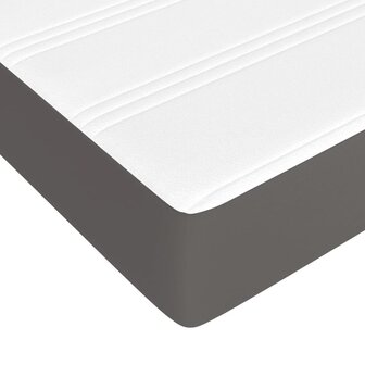 Pocketveringmatras 90x190x20 cm kunstleer grijs 5