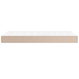 Pocketveringmatras 100x200x20 cm kunstleer cappuccinokleurig 4