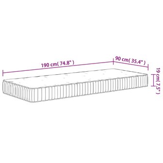 Pocketveringmatras middelhard 90x200 cm superkingsize 9