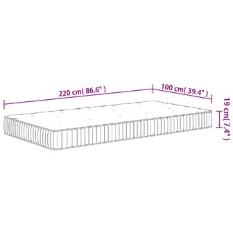 Pocketveringmatras middelhard 100x220 cm 9