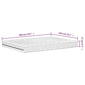 Schuimmatras hardheid H2 H3 140x200 cm wit 8