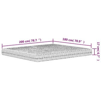 Schuimmatras hardheid H2 H3 180x200 cm wit 8