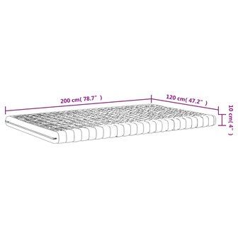 Schuimmatras 7 zones hardheid 20 ILD 120x200 cm wit 8