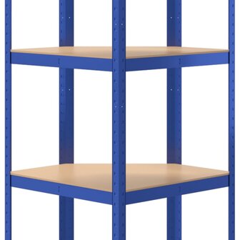 Hoekrek 5-laags staal en bewerkt hout blauw 8